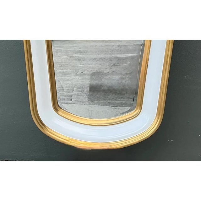 Vintage Gold Tipped White Lacquer Mirrors - Set of Two For Sale - Image 4 of 12