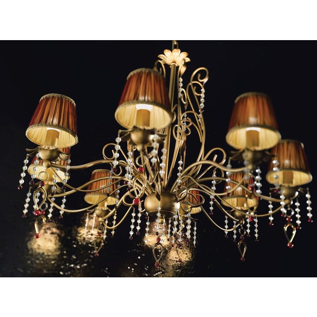 Not Yet Made - Made To Order Fenice Gold 8 Lights Chandelier in Montecarlo Gold and Cut Glass by Aggiolight For Sale - Image 5 of 10
