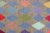 American Hooked Rug With Colorful All-Over Diamond Design With Charcoal Border For Sale In Atlanta - Image 6 of 9