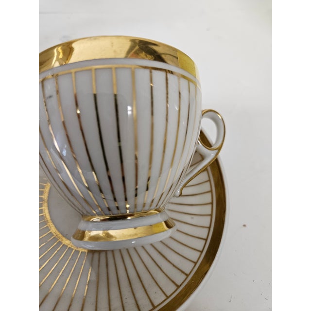 Traditional Stunning Empire Gold and White Old Paris Coffee Set For Sale - Image 3 of 5