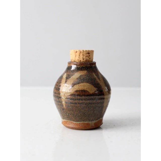 Tan Vintage Studio Pottery Jar For Sale - Image 8 of 13