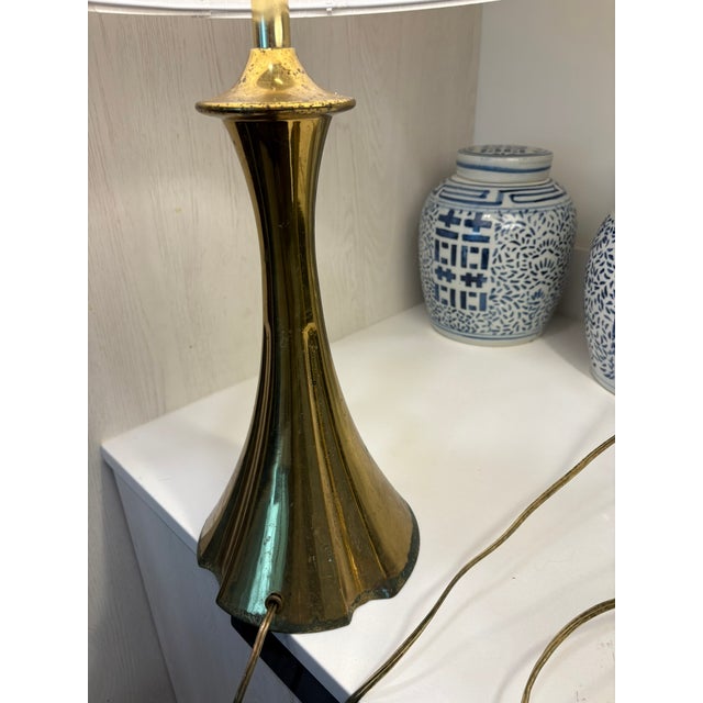 70s Vintage Brass Flared Trumpet Table Lamps Attributed to Tony Paul - A Pair For Sale - Image 9 of 12