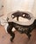 Late 20th Century Pair of Vintage Rococo Revival Gilt Side Tables With Faux Marble Tops For Sale - Image 5 of 8