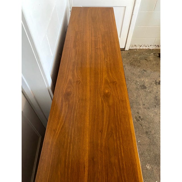 Brown 1950s Mid-Century Edward Wormley for Dunbar Walnut Sideboard For Sale - Image 8 of 10