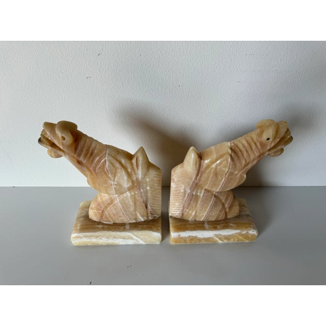 Vintage Carved Marble Horse Head Bookends - A Pair/ Sold For Sale - Image 4 of 11