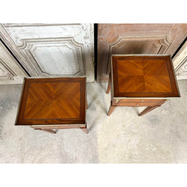 Louis XVI Style Bedside Tables, 1970s, Set of 2 For Sale - Image 9 of 11