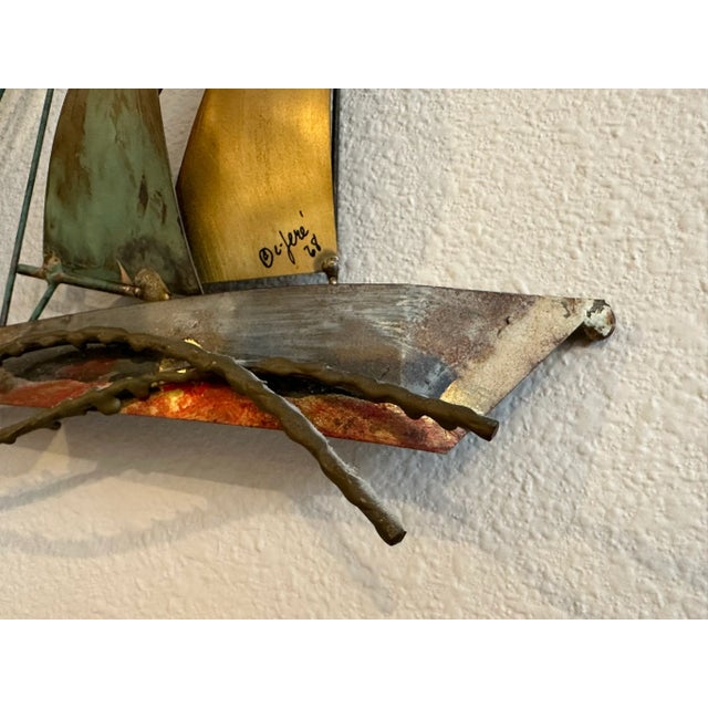 1970s Curtis Jere Sailboat Wall Sculpture For Sale - Image 6 of 11