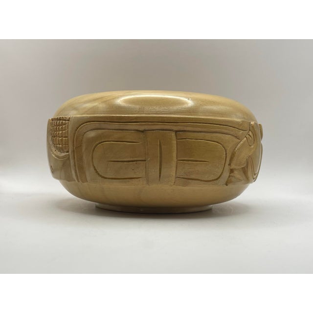 Mid 20th Century Carved Wooden Decorative Bowl For Sale - Image 4 of 10