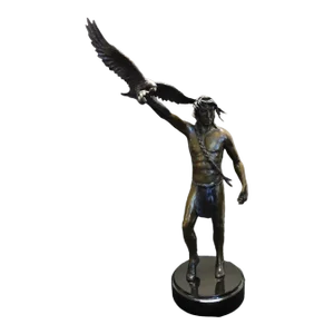 Vintage Shan Gray Bronze Figurative Numbered Sculpture "The American"