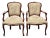Pair of Vintage French Louis Style Tapestry Arm Chairs For Sale