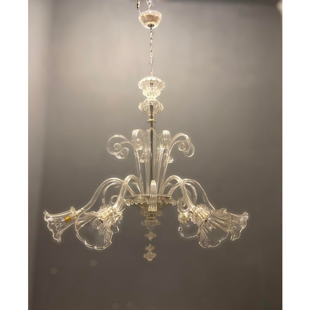 Large venetian murano art glass chandelier 1960’s mouth blown venetian glass created by master glass blowers. height...