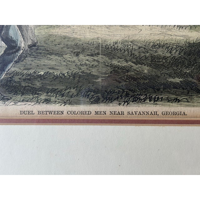 Late 20th Century Framed Reconstruction Era Savannah Georgia Historical Duel Print For Sale - Image 4 of 12