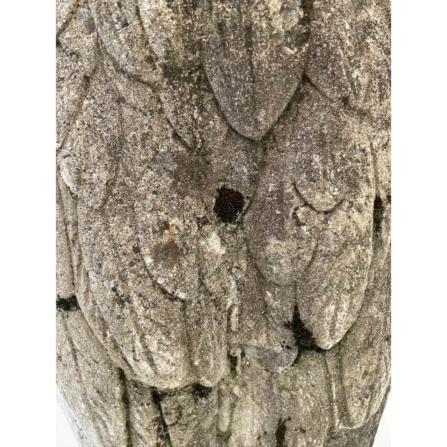 Henri Studio Vintage Cast Concrete Owl Garden Statue For Sale - Image 13 of 13