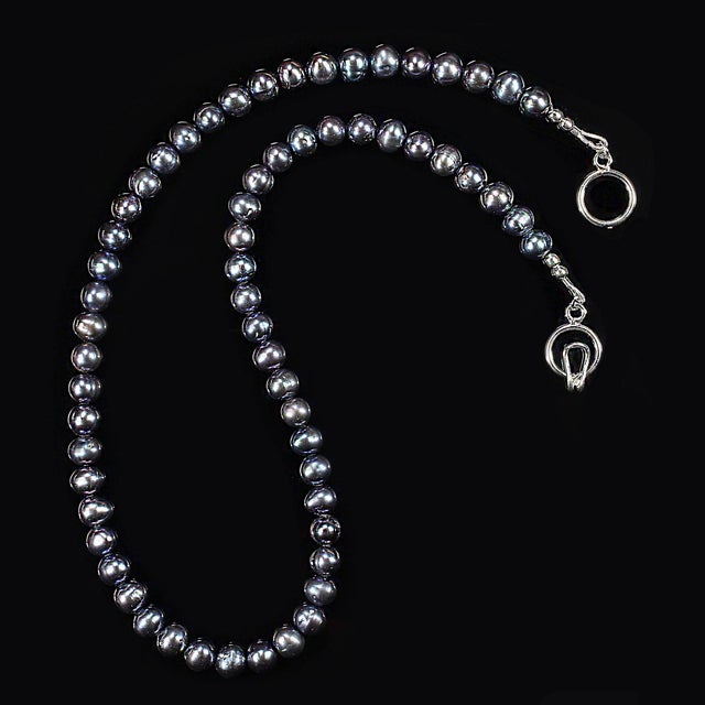 Ajd 18 Inch Iridescent Peacock Pearls 6-6.5 MM Great Gift For Sale In Raleigh - Image 6 of 6