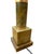 Early 21st Century Vintage Mid-Century Jade Column Table Lamp With Cream Lampshade For Sale - Image 5 of 15