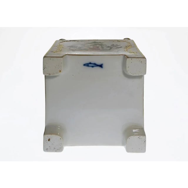 Square Porcelain Cachepot Centerpiece Flower Pot Hand-Painted Jardinière Caisse Carrée À Fleurs Gift For Sale In Philadelphia - Image 6 of 6
