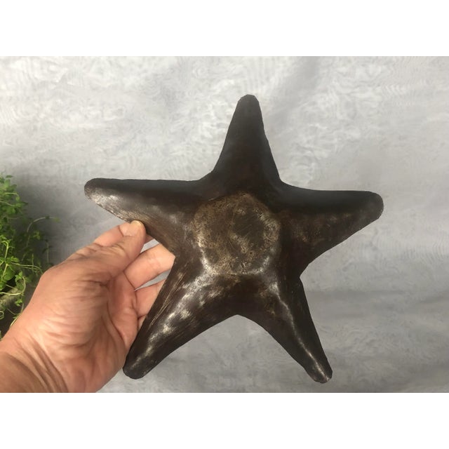 Dark Gray Metal Star Trinket Tray Catchall For Sale - Image 8 of 11