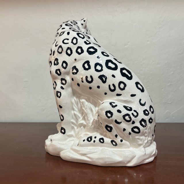 1990s Fitz and Floyd Villa Palm Porcelain Cheetah For Sale - Image 5 of 9