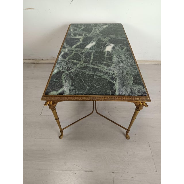 1950s Empire Style Coffee Table in Bronze and Marble, 1950s For Sale - Image 5 of 18