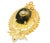 This stunning Victorian-era pendant showcases an elegant combination of natural onyx, a brilliant diamond, and delicate...