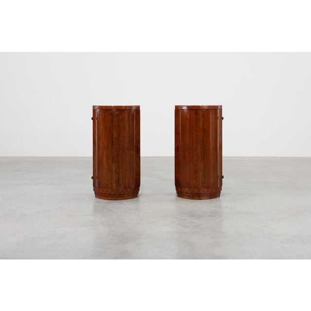 Italian Art Deco Walnut Nightstands, 1920s, Set of 2 For Sale - Image 9 of 18
