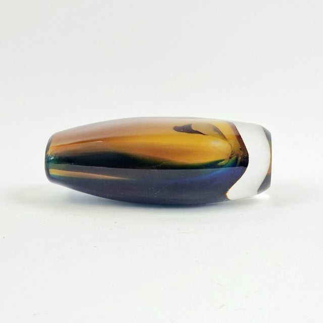 Blue Mid Century Sommerso Art Glass Vase by Vicke Lindstrand for Kosta, Sweden, 1970s For Sale - Image 8 of 8