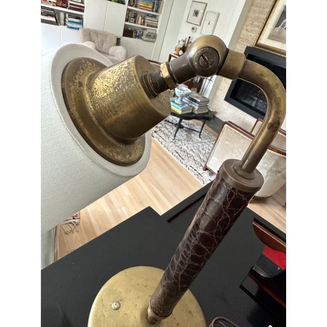 Mid Century French Adnet Style Desk Lamp For Sale - Image 4 of 11