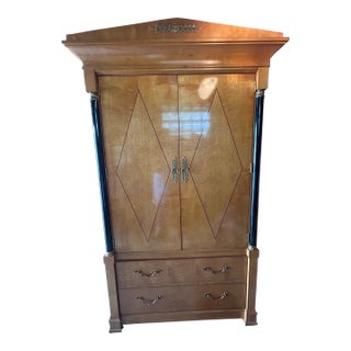 1990s Thomasville Grand Classics Biedermeier Wardrobe / Tv Cabinet For Sale