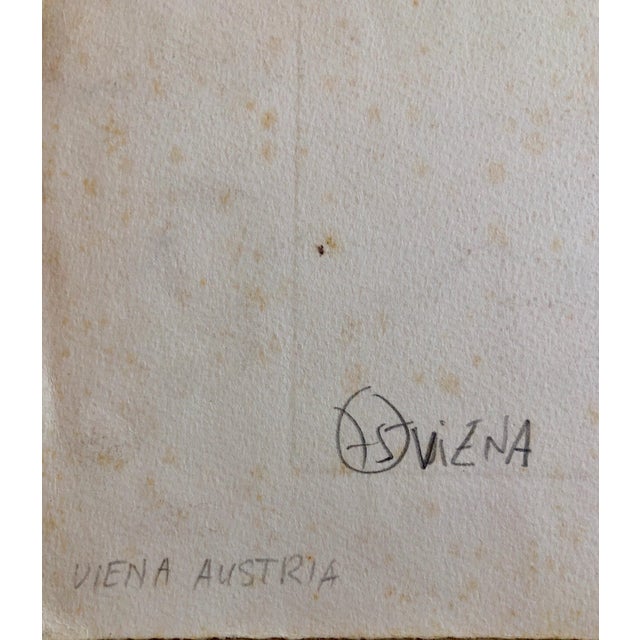 Early 20th Century Dora Szampanier, Vienna Austria Jewish Memorial Etching Destroyed Synagogue Folk Art Judaica For Sale - Image 5 of 7