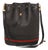 Gucci Black Leather and Canvas Micro Guccissima Drawstring Sherry Line Bag, 1980 For Sale