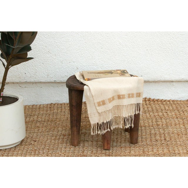 Wood Vintage Carved Nupe Side Table For Sale - Image 7 of 7