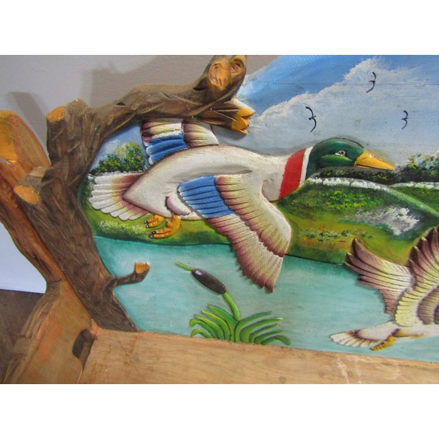 Carved Wood Duck Bench For Sale - Image 6 of 7