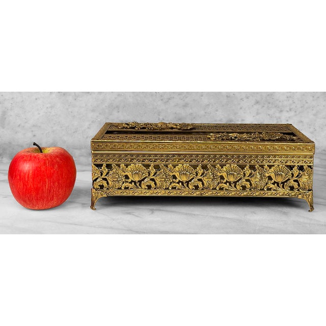 Vintage Rococo Gold Gilded Pierced Metal Tissue Box Holder, c.1970’s - Pairs Nicely with Many Traditional Interior Styles...