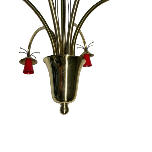 Contemporary Vintage Attributed to Stilnovo Chandelier For Sale - Image 3 of 8