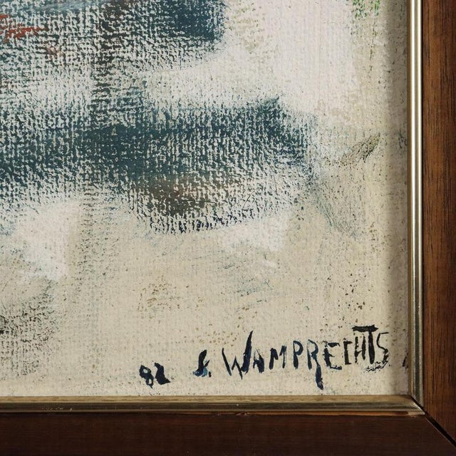Textile Fernando Wamprechts, Figurative Composition, Oil Painting on Canvas, Framed For Sale - Image 7 of 12