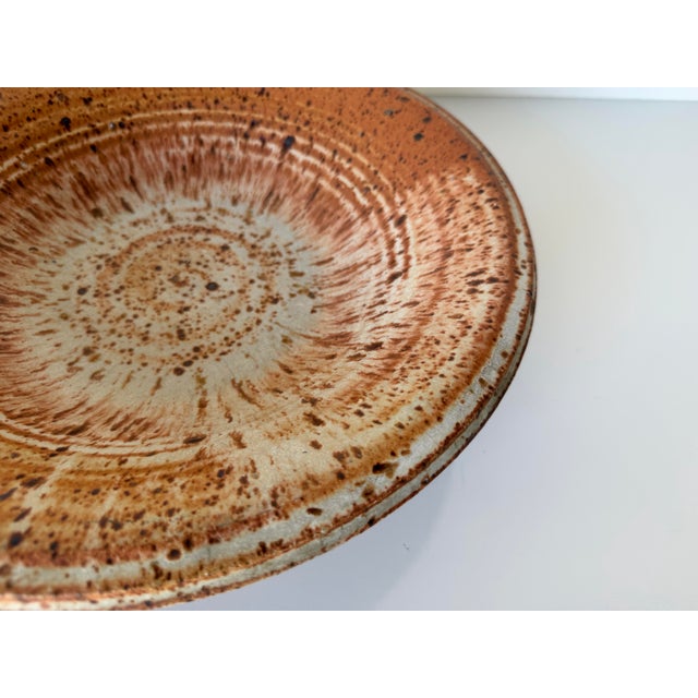 Ceramic 1980s Thomas Reece Organic Speckled Studio Pottery Sculptural Plate For Sale - Image 7 of 12