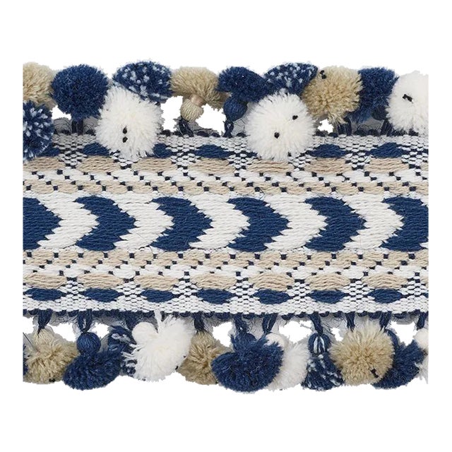 Sample - Schumacher Maracana Pom Tape in Navy For Sale