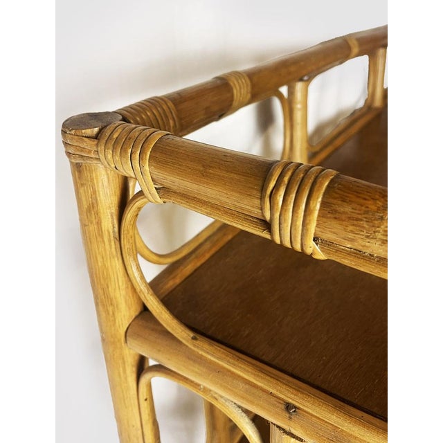 Vintage Bamboo Wicker Display Shelves, 1970 For Sale - Image 12 of 13