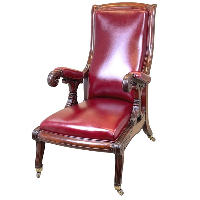 Mahogany and Leather Library Chair, 1840 For Sale - Image 12 of 12
