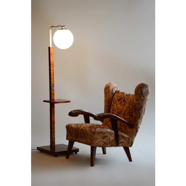 Art Deco Walnut Armchair attributed to Jan Vaněk, 1930s For Sale - Image 9 of 15