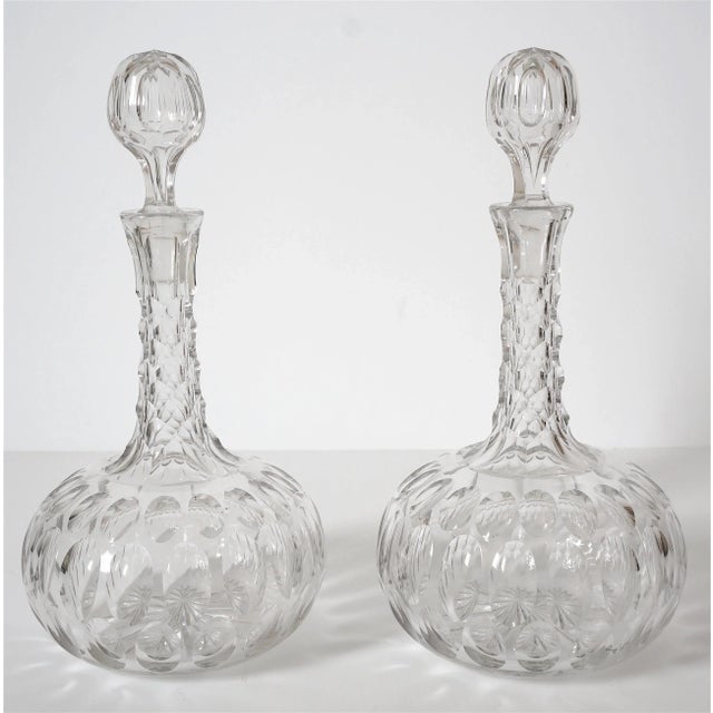 Antique Pair of Crystal Decanters For Sale - Image 9 of 10