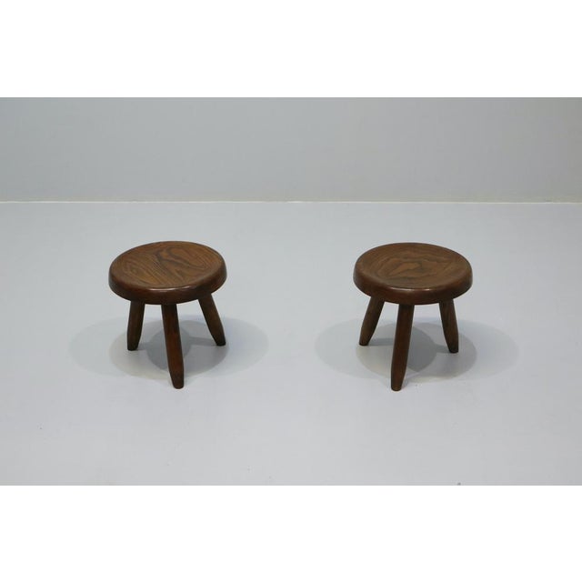 Wood Vintage Low Stools by Charlotte Perriand, 1960s, Set of 2 For Sale - Image 7 of 14
