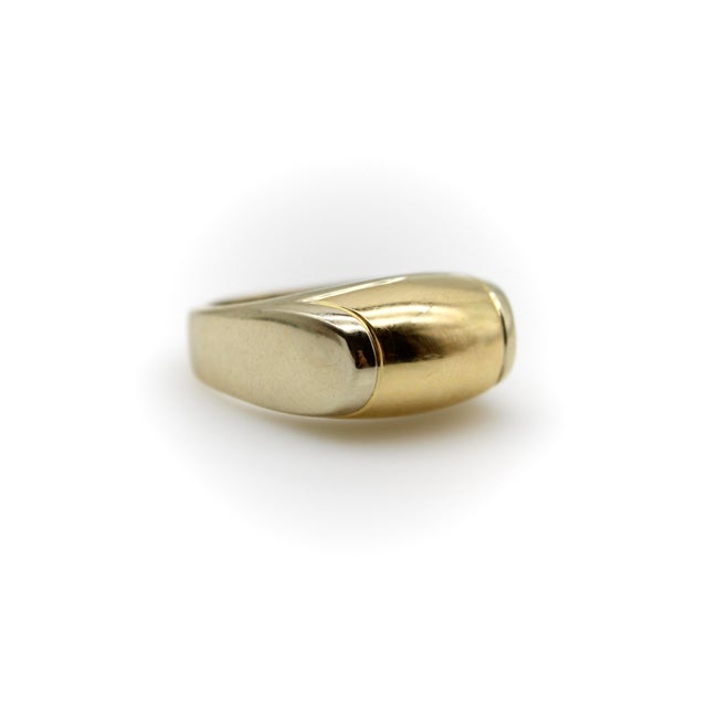 Gold Vintage Bvlgari Tronchetto Two-Tone 18k Gold Ring, Size 5.5 For Sale - Image 8 of 9