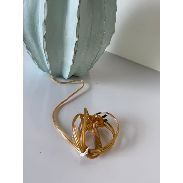 1980s Vintage Alsy Barrel Cactus Plaster Table Lamp For Sale - Image 9 of 12