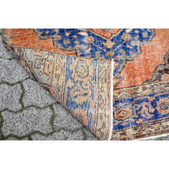 1960s Hallway Vintage Decorative Oushak Long Runner Rug For Sale - Image 10 of 11