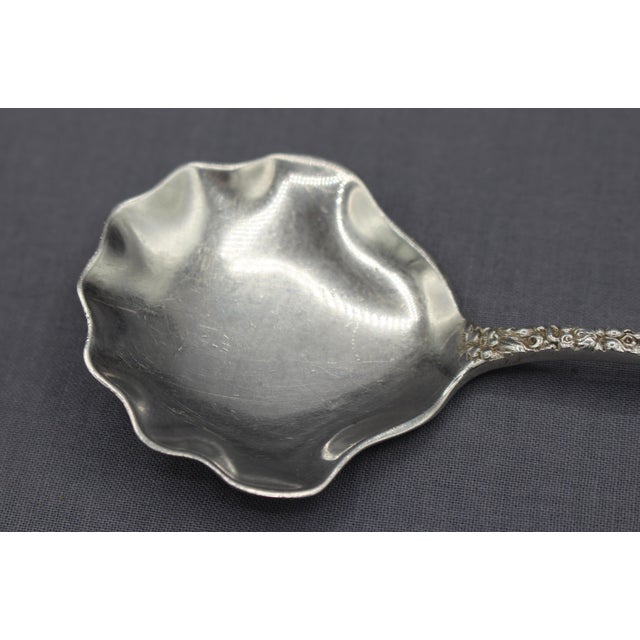 1892 Rose Pattern Sterling Silver Bon Bon Spoon by Stieff For Sale In Raleigh - Image 6 of 6