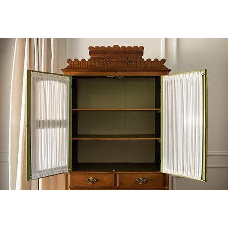 Brown Antique Country Storage Cupboard or Linen Press For Sale - Image 8 of 18