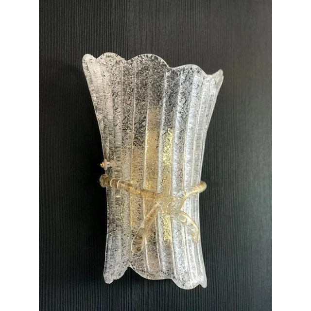Italian Murano Glass Wall Sconces from Barovier & Toso, 1970s, Set of 2 For Sale - Image 4 of 15