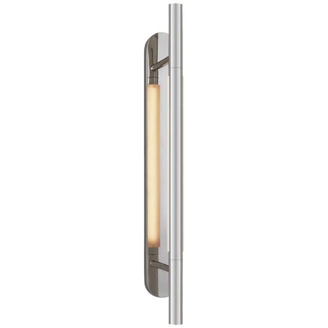 Rousseau Medium Bracketed Sconce in Polished Nickel with Etched Crystal Designer: Kelly Wearstler Height: 22" Extension:...