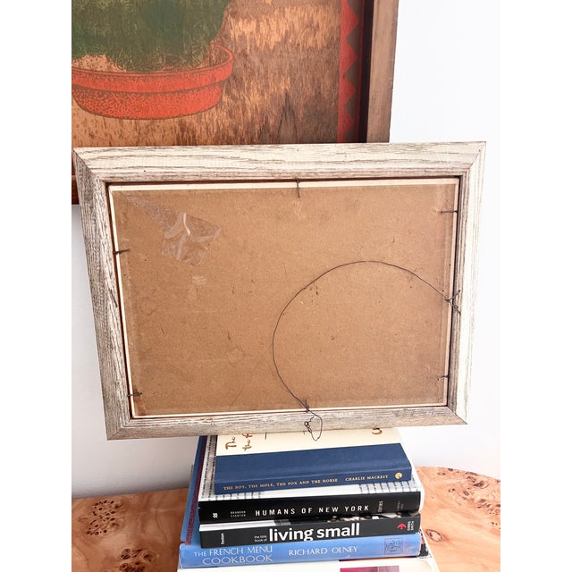 Blue Coastal Oil Painting Signed 1959 For Sale - Image 8 of 16